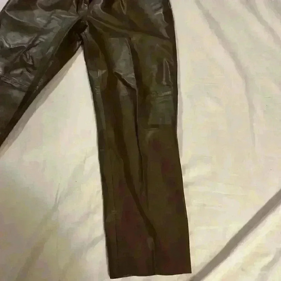 Christa,100% Leather pants. Brown,good condition.Waist 28”,Rise 13”,Inseam 27.5” - Picture 8 of 8
